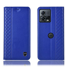 Funda de Cuero Cartera con Soporte Carcasa H06P para Motorola Moto Edge 30 Fusion 5G Azul