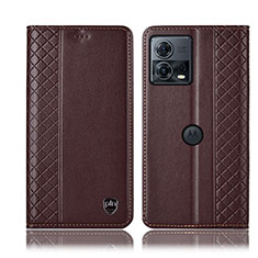 Funda de Cuero Cartera con Soporte Carcasa H06P para Motorola Moto Edge S30 Pro 5G Marron