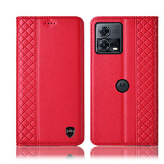 Funda de Cuero Cartera con Soporte Carcasa H06P para Motorola Moto S30 Pro 5G Rojo