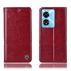 Funda de Cuero Cartera con Soporte Carcasa H06P para Oppo A1 5G Rojo