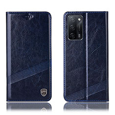 Funda de Cuero Cartera con Soporte Carcasa H06P para Oppo A55 5G Azul