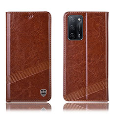 Funda de Cuero Cartera con Soporte Carcasa H06P para Oppo A55 5G Marron Claro