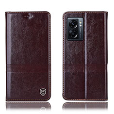 Funda de Cuero Cartera con Soporte Carcasa H06P para Oppo A77 5G Marron