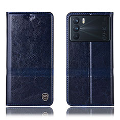 Funda de Cuero Cartera con Soporte Carcasa H06P para Oppo K9 Pro 5G Azul