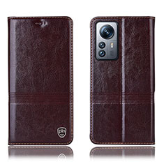 Funda de Cuero Cartera con Soporte Carcasa H06P para Xiaomi Mi 12 5G Marron