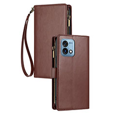 Funda de Cuero Cartera con Soporte Carcasa H06X para Motorola Moto G Stylus (2023) 4G Marron