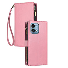 Funda de Cuero Cartera con Soporte Carcasa H06X para Motorola Moto G Stylus (2023) 4G Oro Rosa