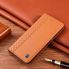 Funda de Cuero Cartera con Soporte Carcasa H07P para Motorola Moto Edge 20 Lite 5G Naranja