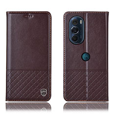 Funda de Cuero Cartera con Soporte Carcasa H07P para Motorola Moto Edge 30 Pro 5G Marron