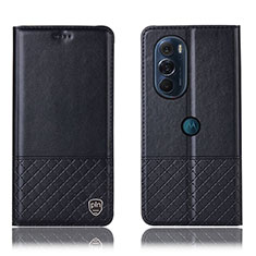 Funda de Cuero Cartera con Soporte Carcasa H07P para Motorola Moto Edge 30 Pro 5G Negro