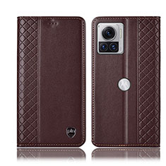 Funda de Cuero Cartera con Soporte Carcasa H07P para Motorola Moto Edge 30 Ultra 5G Marron