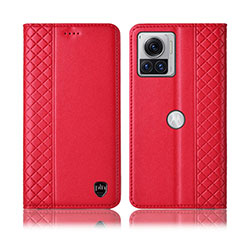 Funda de Cuero Cartera con Soporte Carcasa H07P para Motorola Moto Edge X30 Pro 5G Rojo