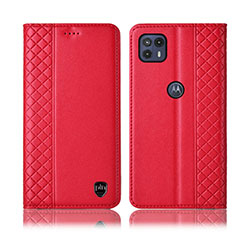 Funda de Cuero Cartera con Soporte Carcasa H07P para Motorola Moto G50 5G Rojo