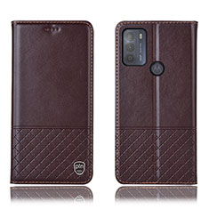 Funda de Cuero Cartera con Soporte Carcasa H07P para Motorola Moto G50 Marron