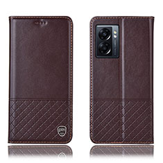 Funda de Cuero Cartera con Soporte Carcasa H07P para OnePlus Nord N300 5G Marron