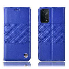 Funda de Cuero Cartera con Soporte Carcasa H07P para Oppo A54 5G Azul