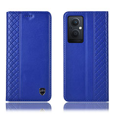 Funda de Cuero Cartera con Soporte Carcasa H07P para Oppo A96 5G Azul