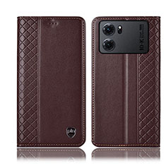 Funda de Cuero Cartera con Soporte Carcasa H07P para Oppo K10 5G Marron