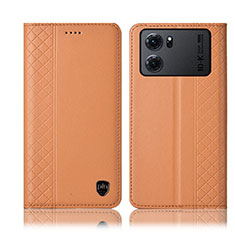 Funda de Cuero Cartera con Soporte Carcasa H07P para Oppo K10 5G Naranja