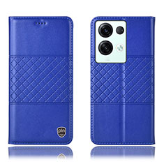 Funda de Cuero Cartera con Soporte Carcasa H07P para Oppo Reno8 Pro+ Plus 5G Azul