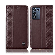 Funda de Cuero Cartera con Soporte Carcasa H07P para Realme 9 SE 5G Marron