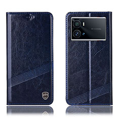 Funda de Cuero Cartera con Soporte Carcasa H07P para Vivo iQOO 9 Pro 5G Azul