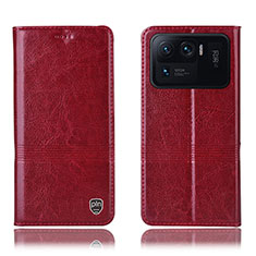 Funda de Cuero Cartera con Soporte Carcasa H07P para Xiaomi Mi 11 Ultra 5G Rojo