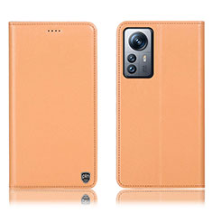 Funda de Cuero Cartera con Soporte Carcasa H07P para Xiaomi Mi 12S 5G Naranja