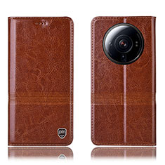 Funda de Cuero Cartera con Soporte Carcasa H07P para Xiaomi Mi 12S Ultra 5G Marron Claro