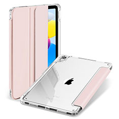 Funda de Cuero Cartera con Soporte Carcasa H08 para Apple iPad 10.9 (2022) Oro Rosa