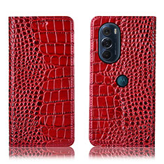 Funda de Cuero Cartera con Soporte Carcasa H08P para Motorola Moto Edge 30 Pro 5G Rojo