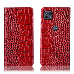 Funda de Cuero Cartera con Soporte Carcasa H08P para Motorola Moto G50 5G Rojo