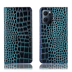 Funda de Cuero Cartera con Soporte Carcasa H08P para OnePlus Nord CE 2 5G Azul