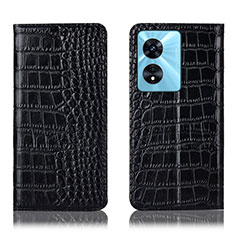 Funda de Cuero Cartera con Soporte Carcasa H08P para Oppo A1 5G Negro