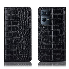 Funda de Cuero Cartera con Soporte Carcasa H08P para Oppo Reno7 Pro 5G Negro