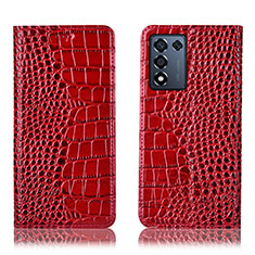 Funda de Cuero Cartera con Soporte Carcasa H08P para Realme 9 SE 5G Rojo