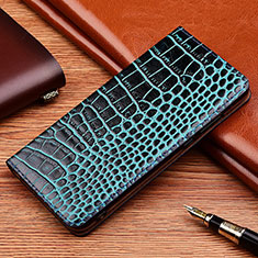 Funda de Cuero Cartera con Soporte Carcasa H08P para Realme C20A Azul