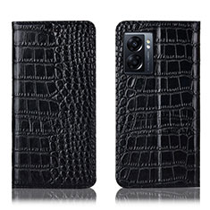 Funda de Cuero Cartera con Soporte Carcasa H08P para Realme V23 5G Negro