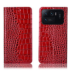 Funda de Cuero Cartera con Soporte Carcasa H08P para Xiaomi Mi 11 Ultra 5G Rojo