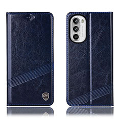 Funda de Cuero Cartera con Soporte Carcasa H09P para Motorola Moto Edge (2022) 5G Azul