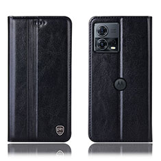 Funda de Cuero Cartera con Soporte Carcasa H09P para Motorola Moto Edge 30 Fusion 5G Negro