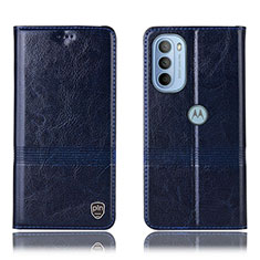 Funda de Cuero Cartera con Soporte Carcasa H09P para Motorola Moto G41 Azul