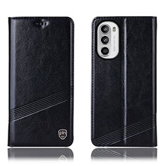 Funda de Cuero Cartera con Soporte Carcasa H09P para Motorola Moto G71s 5G Negro