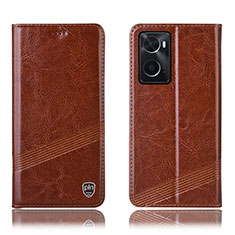 Funda de Cuero Cartera con Soporte Carcasa H09P para Oppo A36 Marron Claro