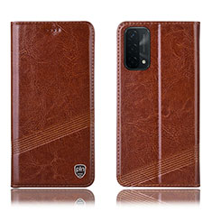 Funda de Cuero Cartera con Soporte Carcasa H09P para Oppo A54 5G Marron Claro