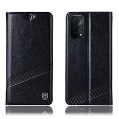 Funda de Cuero Cartera con Soporte Carcasa H09P para Oppo A74 5G Negro