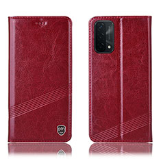 Funda de Cuero Cartera con Soporte Carcasa H09P para Oppo A93 5G Rojo