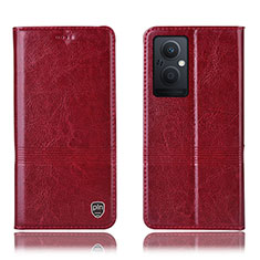 Funda de Cuero Cartera con Soporte Carcasa H09P para Oppo F21 Pro 5G Rojo