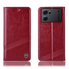 Funda de Cuero Cartera con Soporte Carcasa H09P para Oppo K10 5G Rojo