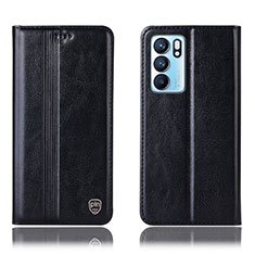 Funda de Cuero Cartera con Soporte Carcasa H09P para Oppo Reno6 5G Negro